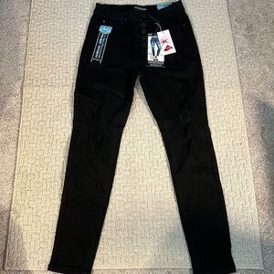 Enjean New size 5 black high-rise button fly